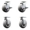 Service Caster 5 Inch Thermoplastic Rubber Caster Set with Roller Bearings 2 Brakes 2 Rigid SCC-20S520-TPRRF-TLB-2-R-2 - alternate 1
